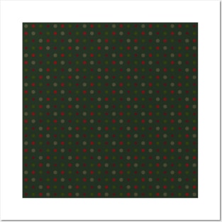 Green with red dots Posters and Art